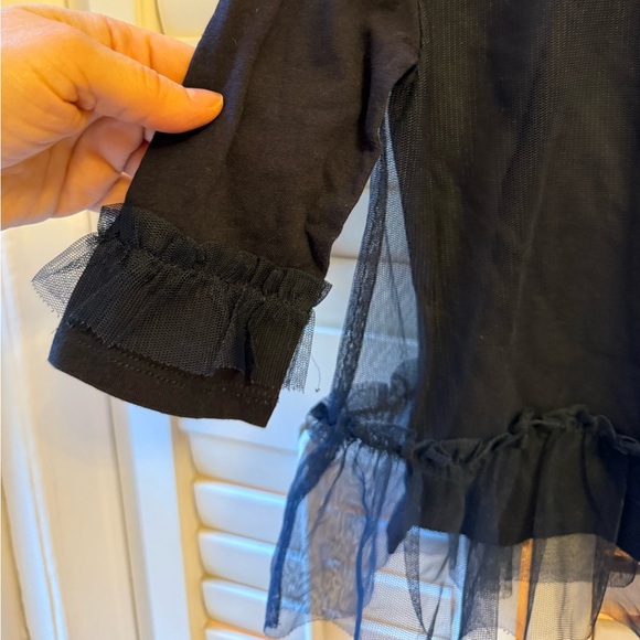 EUC Crewcuts navy shirt with tulle overlay and detail on sleeves. - Picture 2 of 4